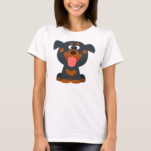 かわいい漫画ベビーロットワイラー女性Tシャツ Tシャツ (正面)