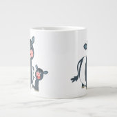 かわいい漫画ベルテッドガロウェイ牛と子牛 ジャンボコーヒーマグカップ (正面)