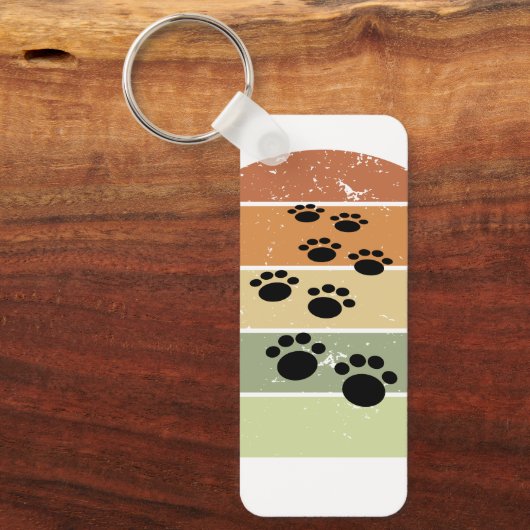 かわいい漫画ペットポートレイルヴィンテージサンセットキーチェーン キーホルダー (正面)