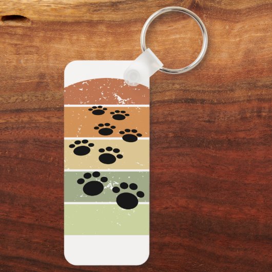 かわいい漫画ペットポートレイルヴィンテージサンセットキーチェーン キーホルダー (裏面)