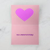 かわいい漫画ポニーとピンクのハート誕生日 カード (内部)