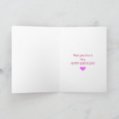 かわいい漫画ポニーとメッセージ誕生日 カード (内部)