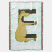 かわいい漫画ポニーモノグラムE スローブランケット (正面縦)