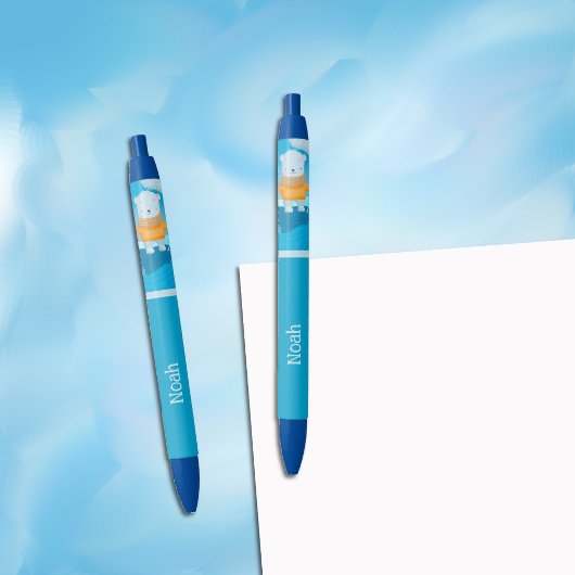 かわいい漫画ポーラーベアーキッドブルーペン 青ボールペン