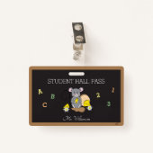 かわいい漫画マウスホールパスバッジ バッジ (正面クリップ)