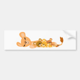 かわいい漫画ムームライオンとカッブバンパーステッカー バンパーステッカー