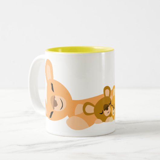 かわいい漫画ムームライオンとカブスマグカップ ツートーンマグカップ (正面左)