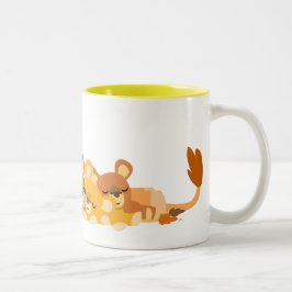 かわいい漫画ムームライオンとカブスマグカップ ツートーンマグカップ