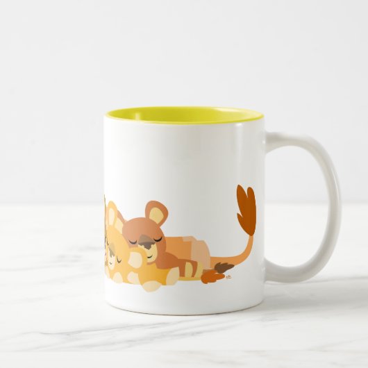 かわいい漫画ムームライオンとカブスマグカップ ツートーンマグカップ (右)