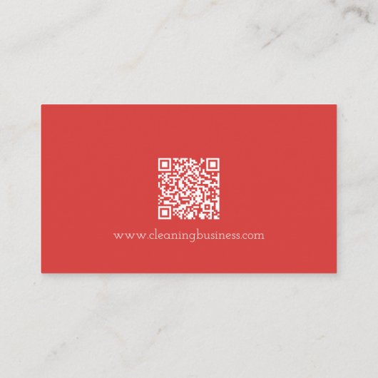 かわいい漫画メイドハウスクリーニングサービスQRコード 名刺 (裏面)