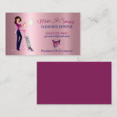 かわいい漫画メイド清掃サービスバラ金ゴールド 名刺 (正面/裏面)