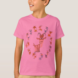 かわいい漫画ヤギのマンダラチルドレンTシャツ Tシャツ