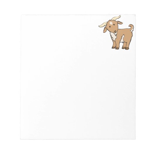 かわいい漫画ヤギ ノートパッド (正面)