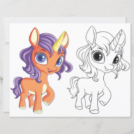 かわいい漫画ユニコーンのカラーリングページ