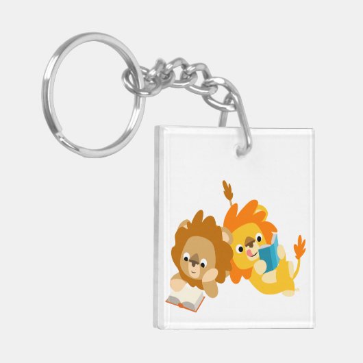 かわいい漫画ライオンの読者アクリルのキーチェーン キーホルダー (正面左)