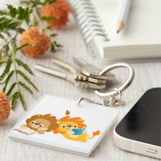 かわいい漫画ライオンの読者アクリルのキーチェーン キーホルダー (正面右)