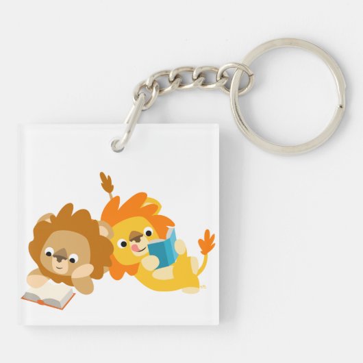 かわいい漫画ライオンの読者アクリルのキーチェーン キーホルダー (裏面)