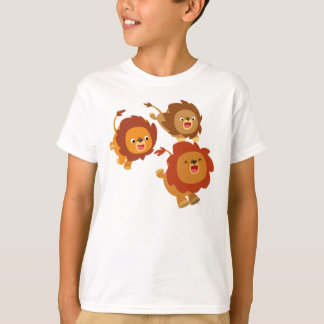 かわいい漫画ライオンズのハッピートリオTシャツ Tシャツ