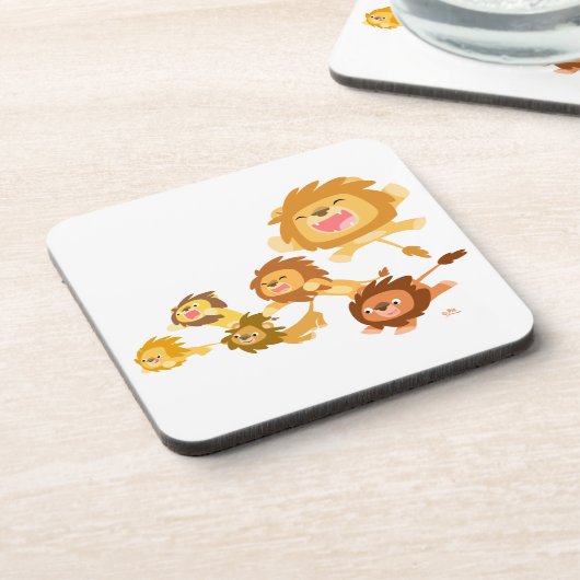 かわいい漫画ライオンズのパレードのコースターセット コースター (左側)