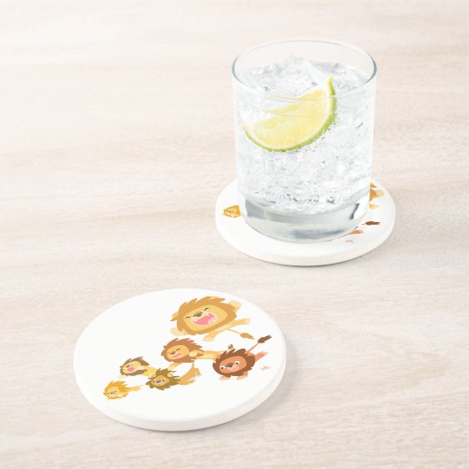 かわいい漫画ライオンズのパレードのコースター コースター (側面)