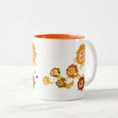 かわいい漫画ライオンズのパレード ツートーンマグカップ (正面右)