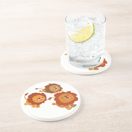 かわいい漫画ライオンズコースターのハッピートリオ コースター (側面)