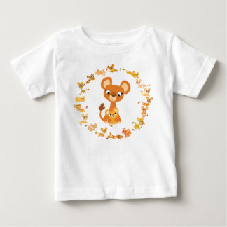 かわいい漫画ライオンズマンダラベビーTシャツ ベビーTシャツ