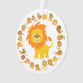 かわいい漫画ライオンマンダラアクリルオーナメント オーナメント (正面)