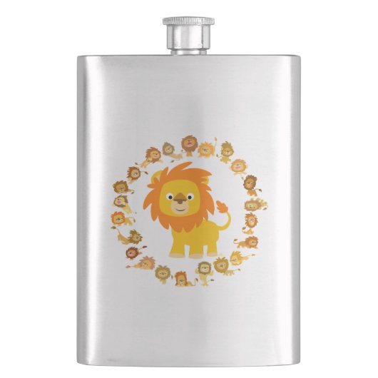 かわいい漫画ライオンマンダラクラシックスフラスコ フラスク (正面)
