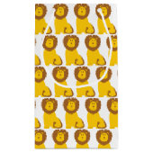 かわいい漫画ライオン動物動物園子供の誕生日パーティー スモールペーパーバッグ (裏面)