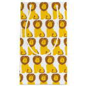 かわいい漫画ライオン動物動物園子供の誕生日パーティー スモールペーパーバッグ (正面)