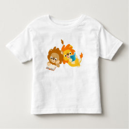 かわいい漫画ライオン読者の子供たちTシャツ トドラーTシャツ