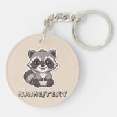 かわいい漫画ラクーンカスタムキーチェーン キーホルダー (裏面)