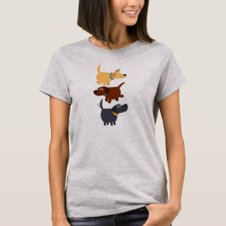 かわいい漫画ラブラドールの3つのフレーバー女性Tシャツ Tシャツ