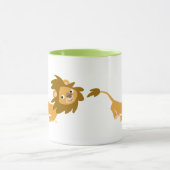 かわいい漫画ランニングのライオンのマグカップ マグカップ (中央)