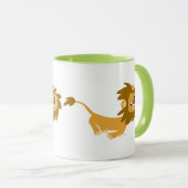 かわいい漫画ランニングのライオンのマグカップ マグカップ (正面右)