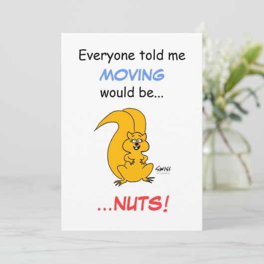 かわいい漫画リス動くアナウンスメントカード 案内状 (スタンド正面)