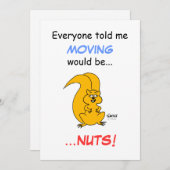 かわいい漫画リス動くアナウンスメントカード 案内状 (正面/裏面)