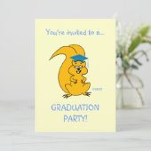 かわいい漫画リス野外卒業パーティーおもしろい 招待状 (スタンド正面)