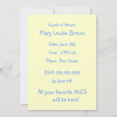 かわいい漫画リス野外卒業パーティーおもしろい 招待状 (裏面)