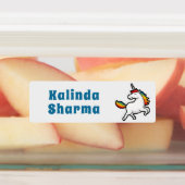 かわいい漫画レインボーユニコーン踊り学校名 ラベル (貼付)