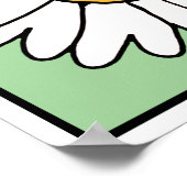 かわいい漫画レトロデイジー春ガーデンフラワー ポスター (角)
