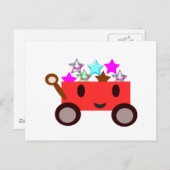 かわいい漫画ワゴン ポストカード (正面/裏面)