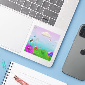 かわいい漫画ワンダーランド：カスタムビニールのシールをカット シール (ノートパソコンとiPhone)