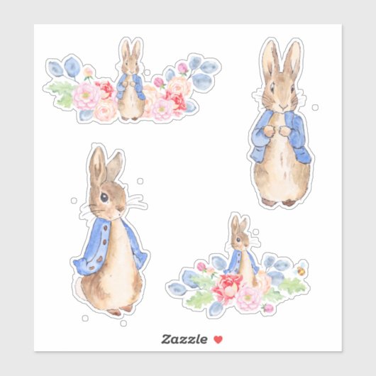 かわいい漫画ヴィンテージイースターバニーラビットステッカー シール (シート)