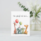 かわいい漫画予測できな動物の誕生日 ポストカード (スタンド正面)