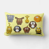 かわいい漫画動物の男の赤ちゃんの女の子の子供 ランバークッション (正面)