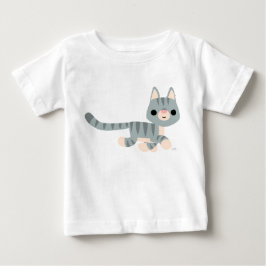 かわいい漫画子猫ベビーTシャツ ベビーTシャツ