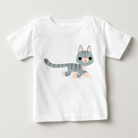 かわいい漫画子猫ベビーTシャツ ベビーTシャツ (正面)
