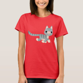 かわいい漫画子猫女性Tシャツ Tシャツ
